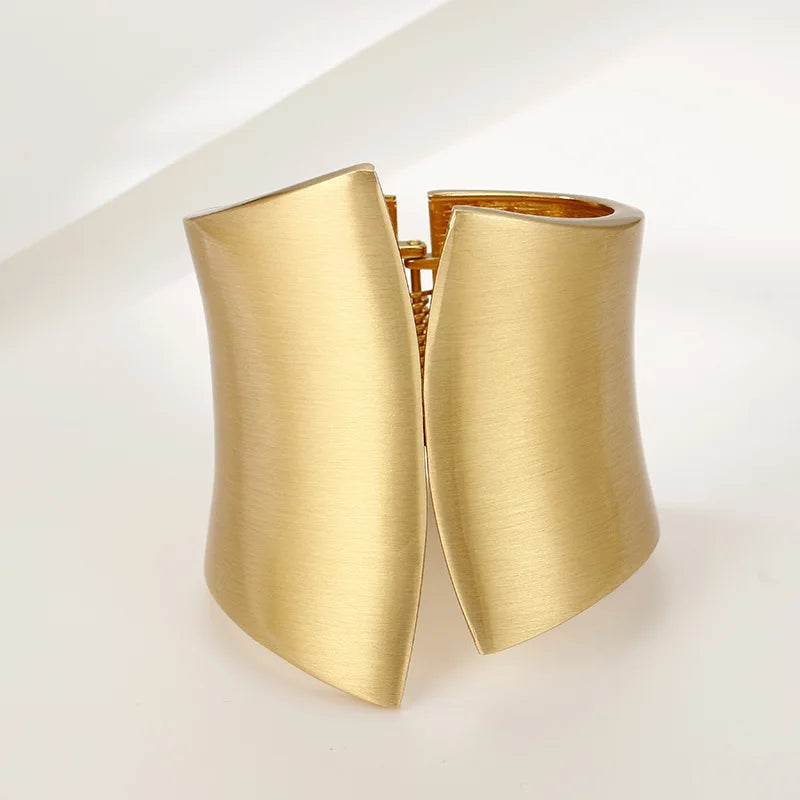 Multi-Style Luxury Gold Color Bangles Bracelet Hip Hop Punk Goth Wide Cuff Bracelets Matching Couple Women Men Emo Party Jewelry