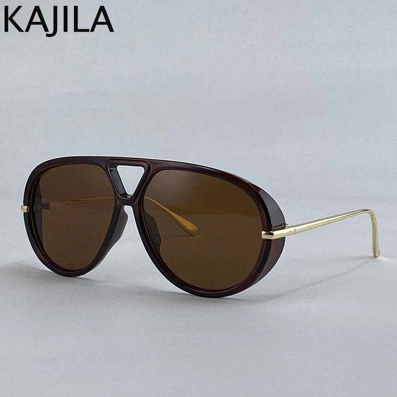 Luxe Oversized UV400 Aviator Sunglasses for Women