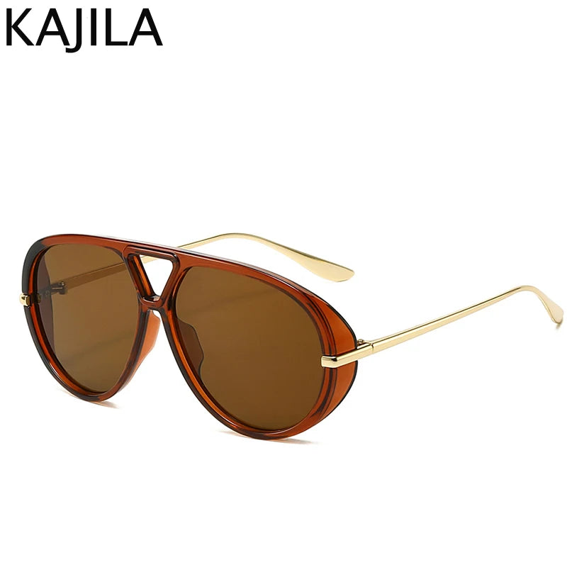 Luxe Oversized UV400 Aviator Sunglasses for Women