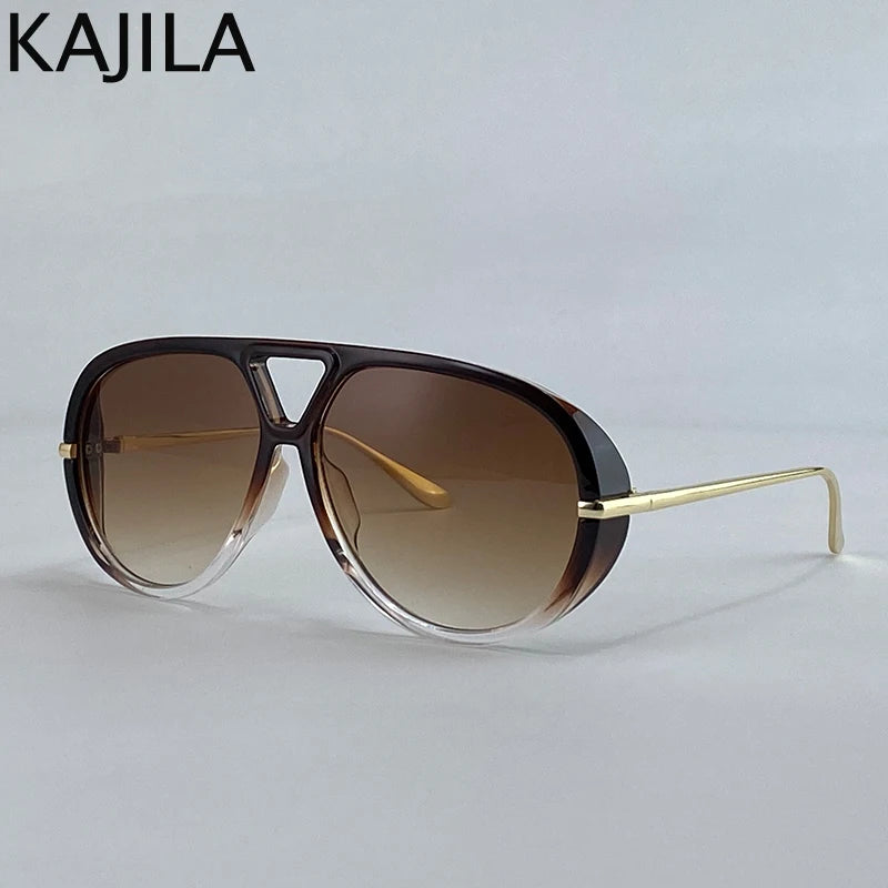 Luxe Oversized UV400 Aviator Sunglasses for Women