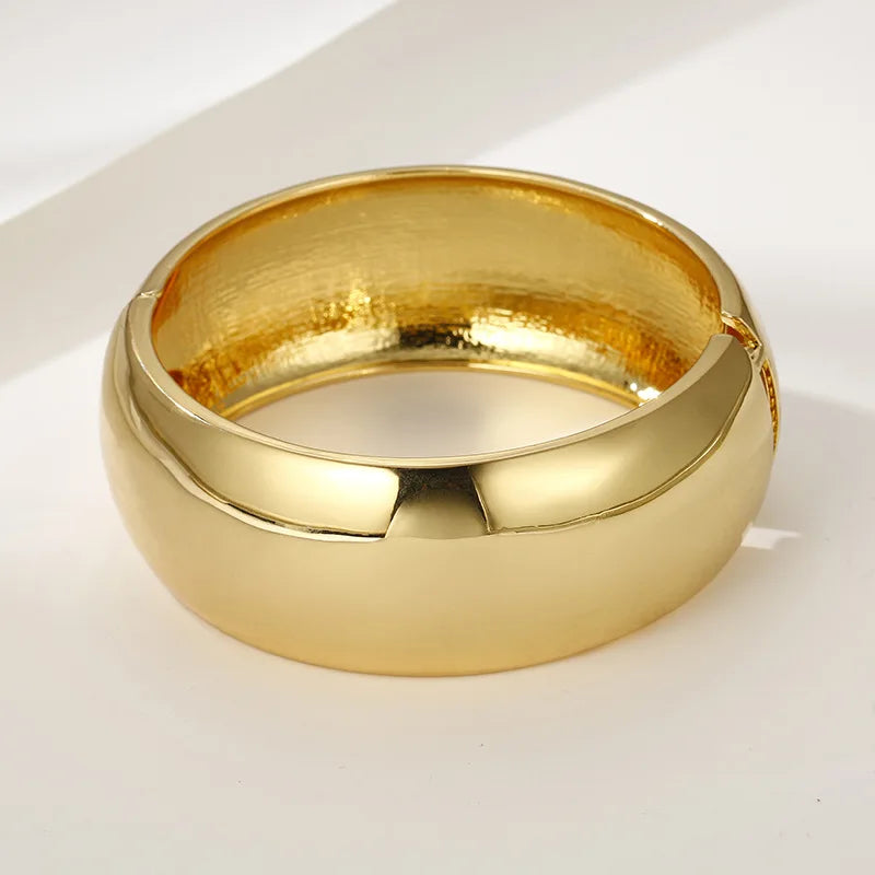Multi-Style Luxury Gold Color Bangles Bracelet Hip Hop Punk Goth Wide Cuff Bracelets Matching Couple Women Men Emo Party Jewelry