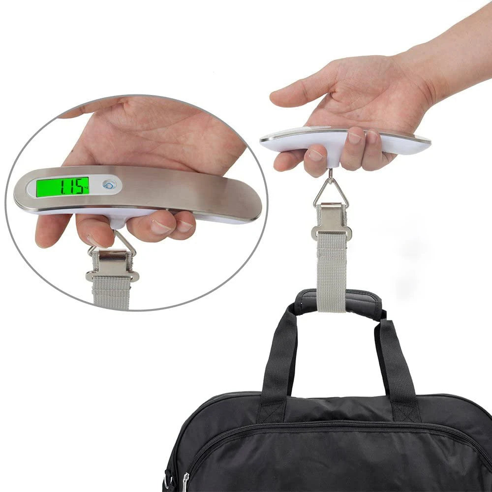 LCD Digital Luggage Scale 50Kg X 10G Portable Electronic Scale Weight Balance Suitcase Travel Bag Hanging Steelyard Hook Scale