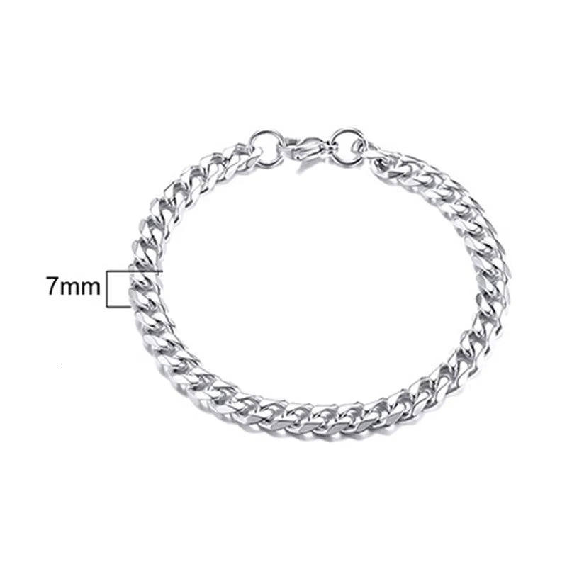 Stainless Steel Chain Bracelet Women, 3Mm to 9Mm Curb Cuban Chain Bangle Gold Color Unisex Wrist Stackable Jewelry