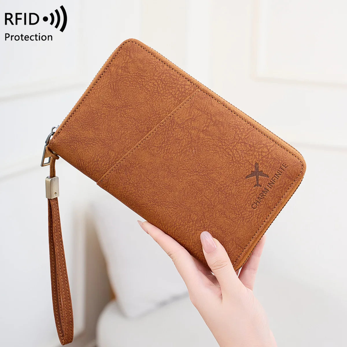 RFID Travel Passport Wallet & Document Organizer