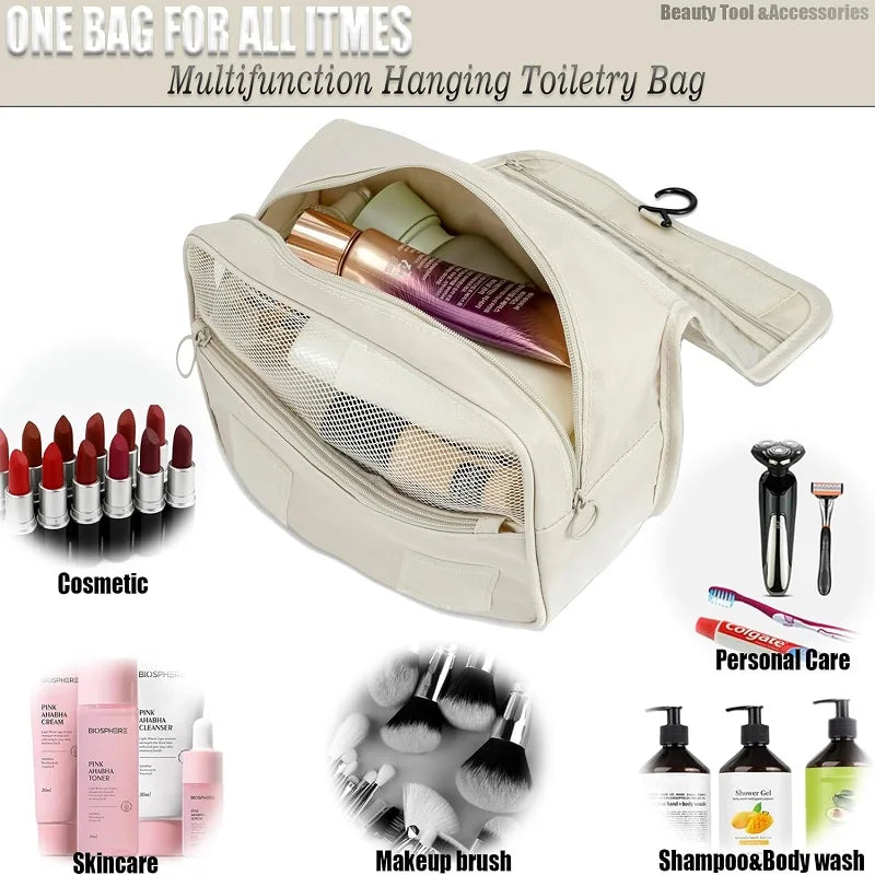 Travel Makeup Bag High Capacity Toiletries Storage Pouch Travel Make up Organizer Waterproof Beauty Bag Bathroom Wash Bag