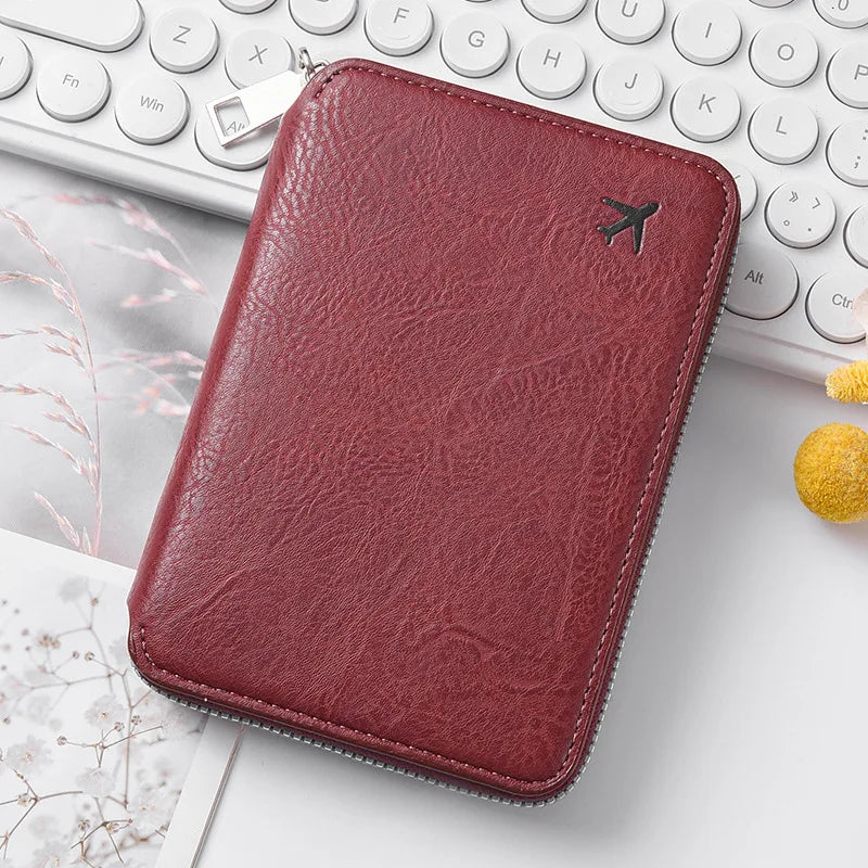 RFID Travel Passport Wallet & Document Organizer