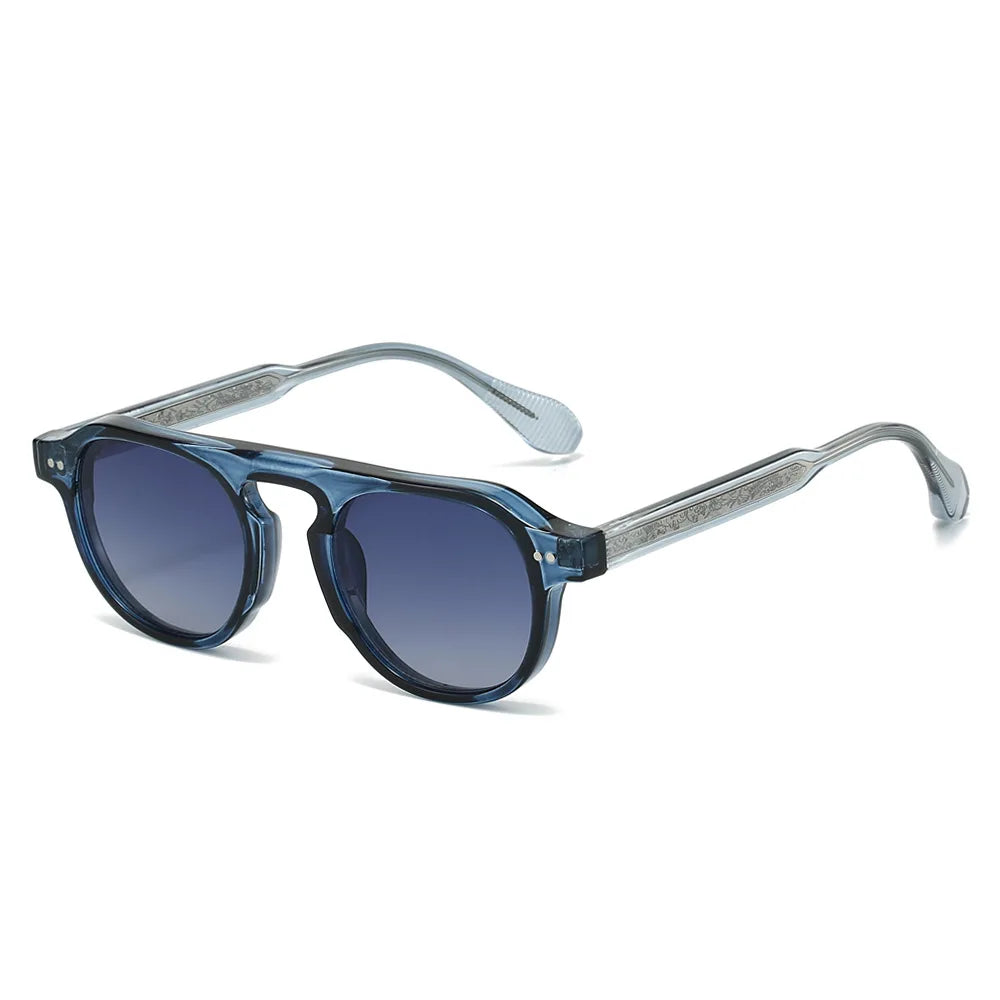2026 New round Pin Detail Sunglasses - Acetate Frame with Rivets, Cool Street Style Ins Trendy Shades for Men & Women