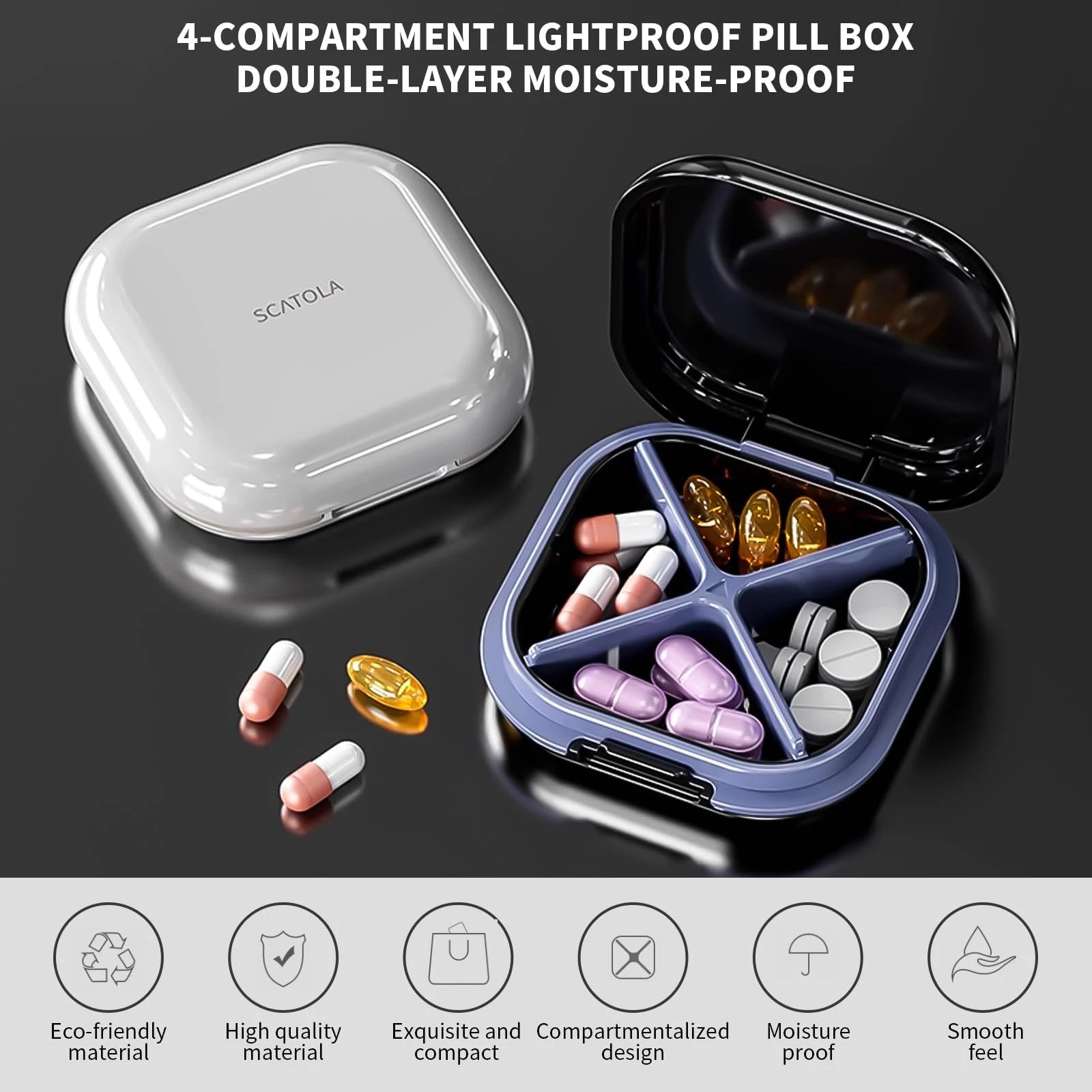 Waterproof Travel Pill Organizer Case