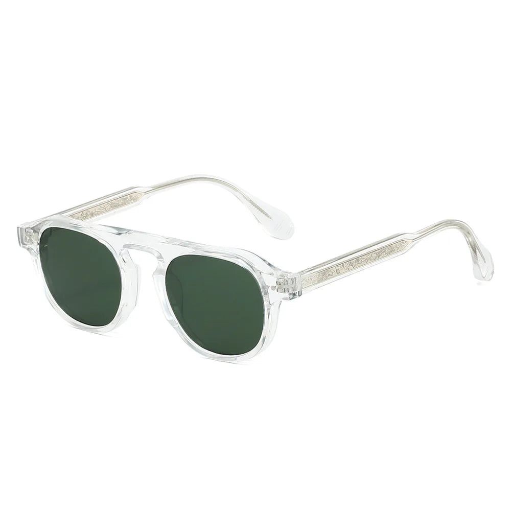 2026 New round Pin Detail Sunglasses - Acetate Frame with Rivets, Cool Street Style Ins Trendy Shades for Men & Women