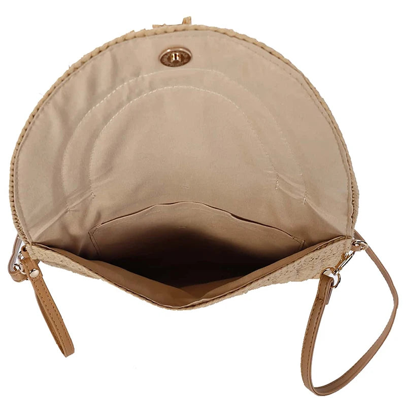 Raffia Straw Weaven Bags Fashion Ladies Wrist Clutches Summer Women Shoulder Crossbody Bags Handmade Handbags Purse Beach bag