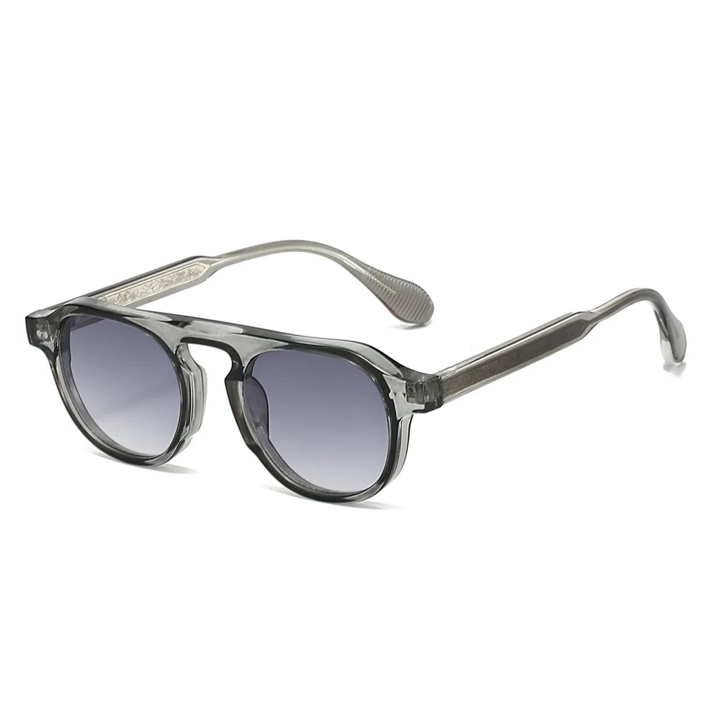 2026 New round Pin Detail Sunglasses - Acetate Frame with Rivets, Cool Street Style Ins Trendy Shades for Men & Women