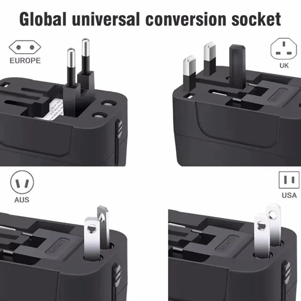 Universal Travel Adapter with Dual USB Charging Ports