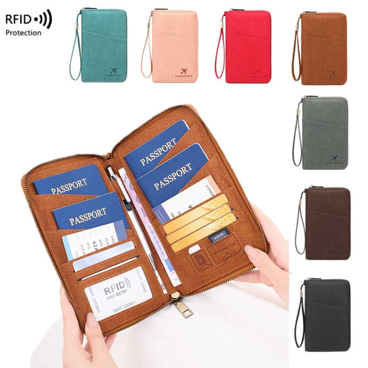RFID Travel Passport Wallet & Document Organizer