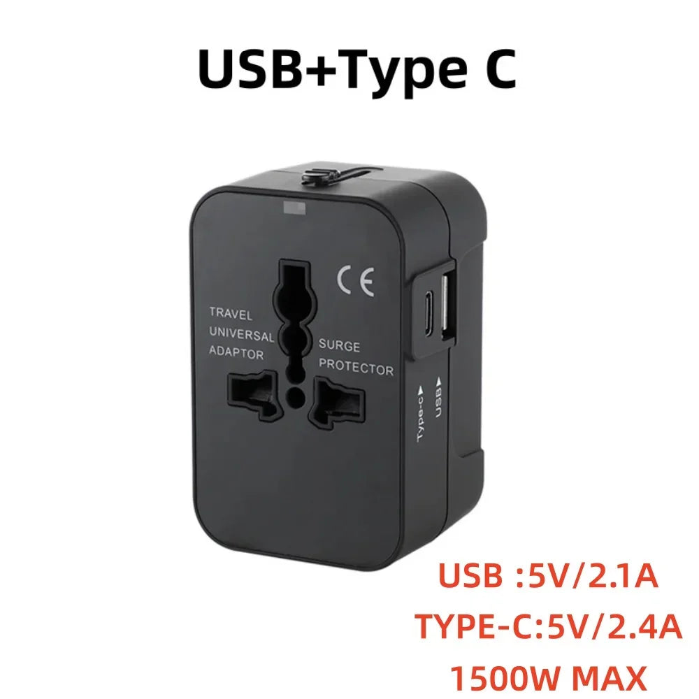 Universal Travel Adapter with Dual USB Charging Ports