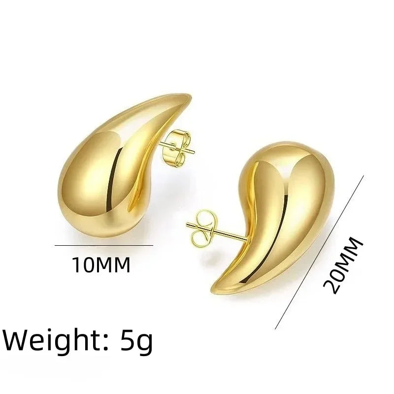 The Luxe Drop Statement Earrings | Waterproof Gold Dome Earrings